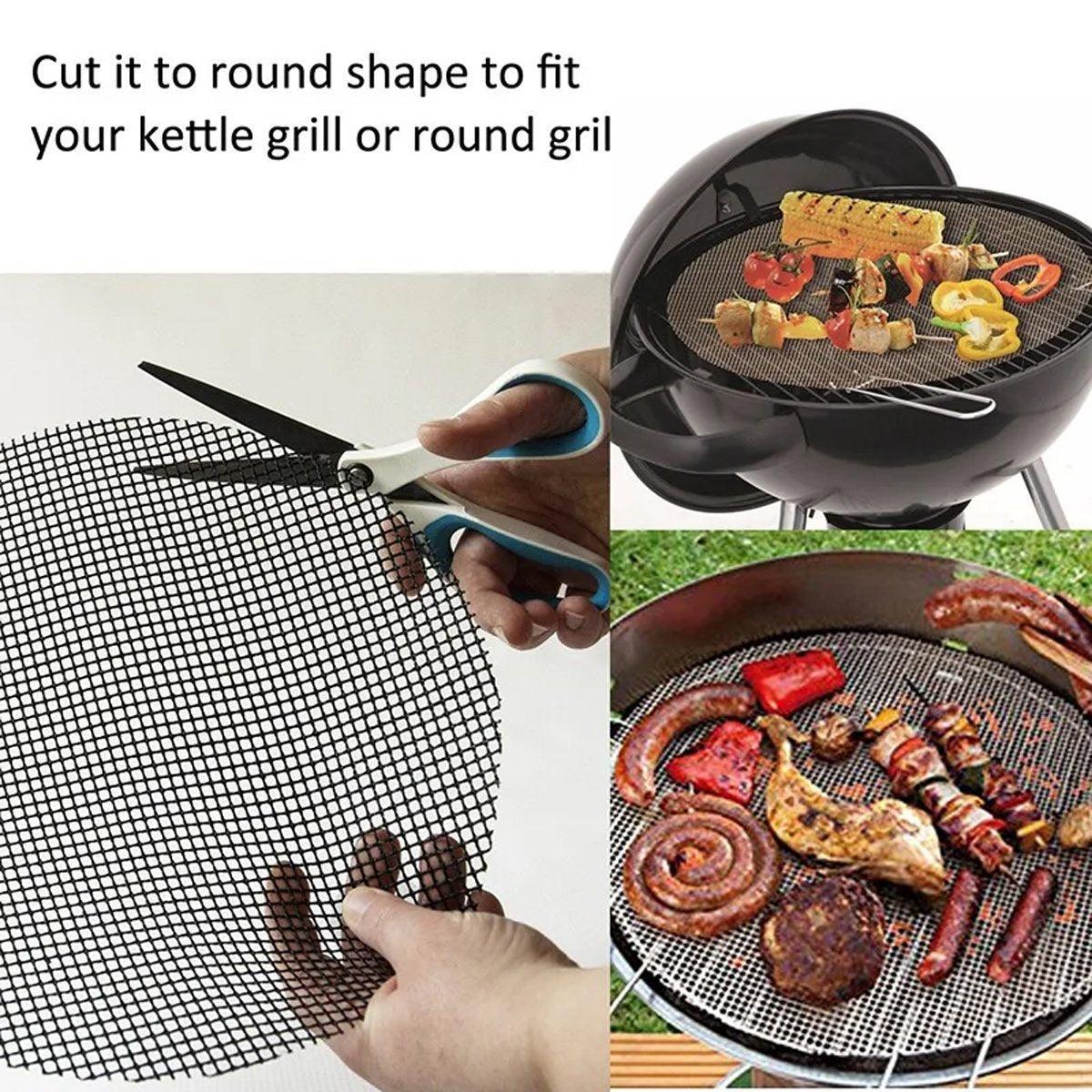 3/6/10PCS Non-Stick BBQ Grill Mat Mesh Liner Cooking Barbecue Sheet Baking Pad - 42X36cm-6PCS