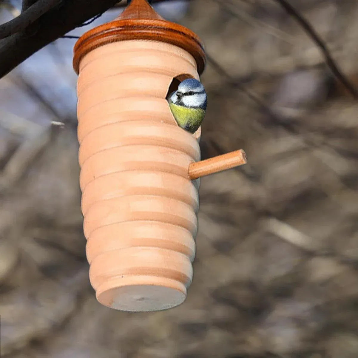 Wooden Bird Nest Cage Hummingbird Feeder House Hanging Home Garden Decorations - 3