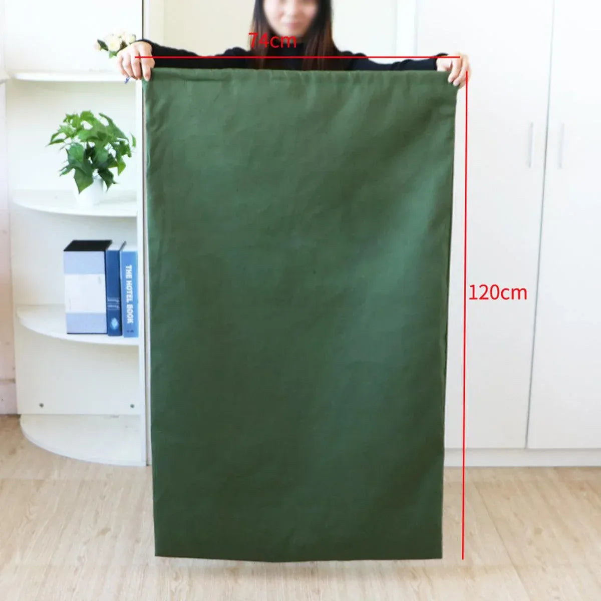 Canvas Drawstring Large Bag Pouch Clothes Craft Storage Laundry - White-74X120cm