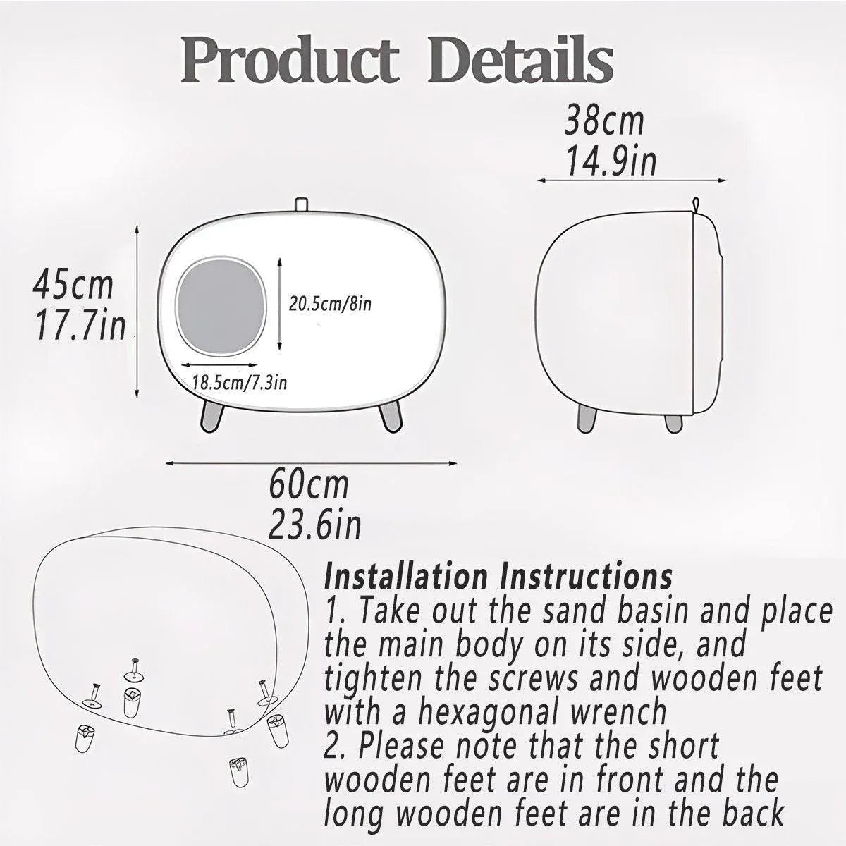 Cat Litter Box Semi-closed Cat Supplies Cat Toilet Drawer Large Cat Litter Box - White