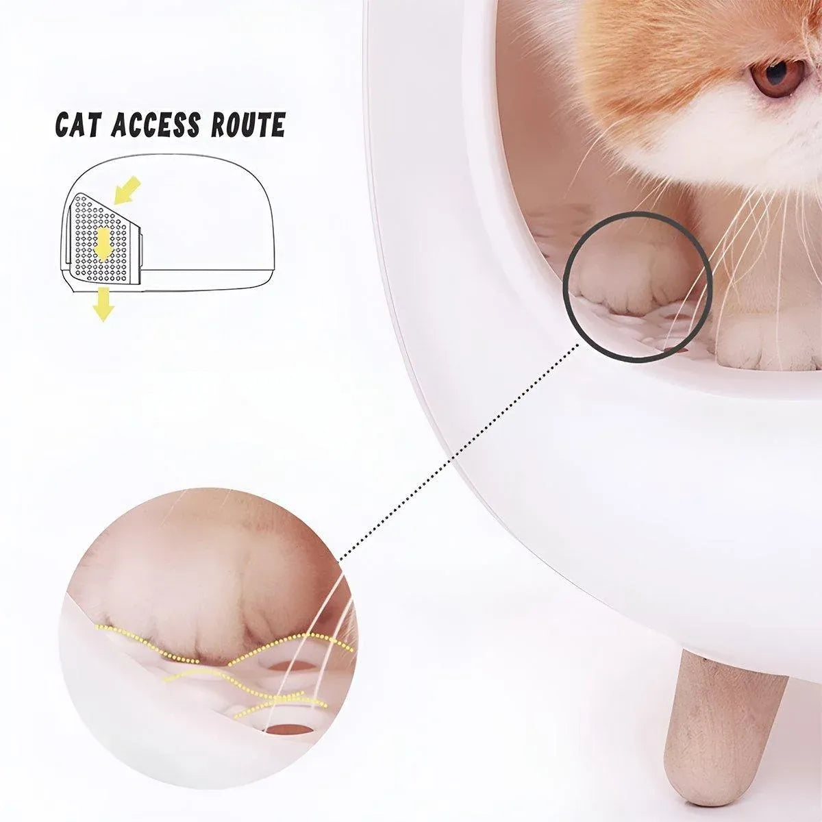 Cat Litter Box Semi-closed Cat Supplies Cat Toilet Drawer Large Cat Litter Box - White