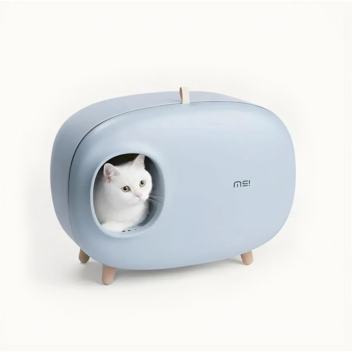Cat Litter Box Semi-closed Cat Supplies Cat Toilet Drawer Large Cat Litter Box - White
