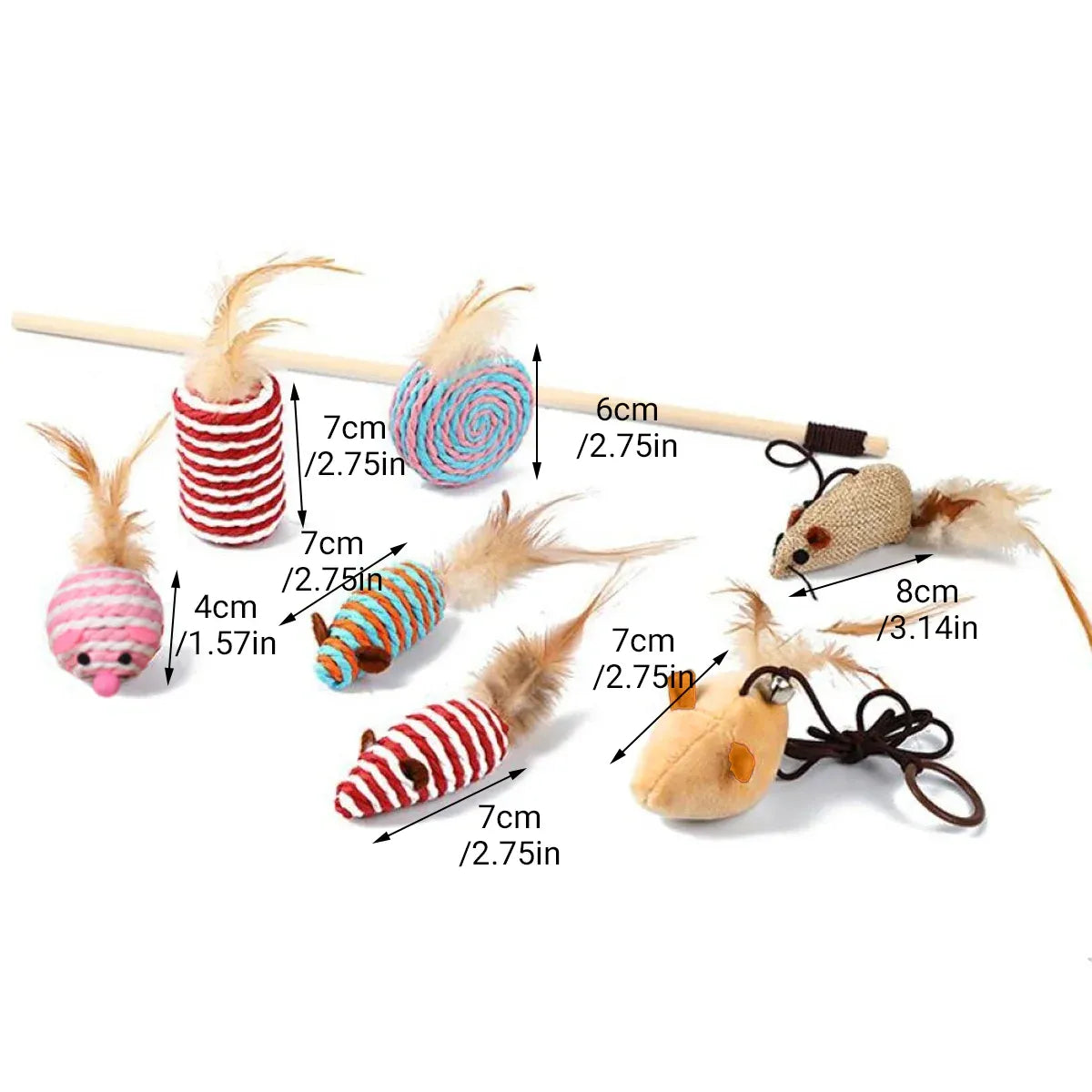 Cat Toys Set 7PCS Interactive Kitten Toys Durable for Indoor Cats Kittens Use