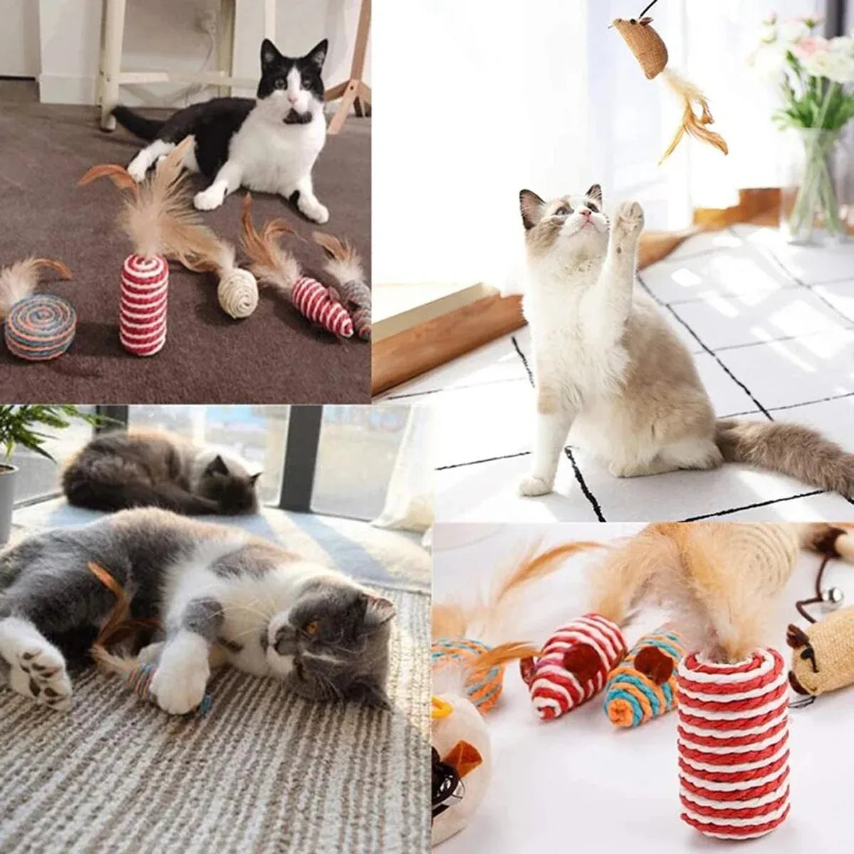 Cat Toys Set 7PCS Interactive Kitten Toys Durable for Indoor Cats Kittens Use