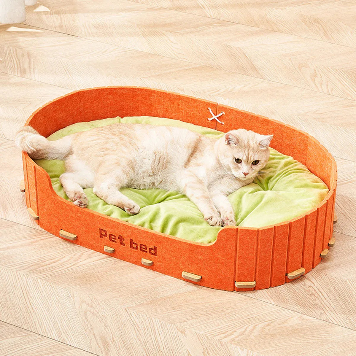 Pet Sleeping Bed Felt Cat Nest Warm Dog Bed Soft Indoor Cushion Removable Design - Grey