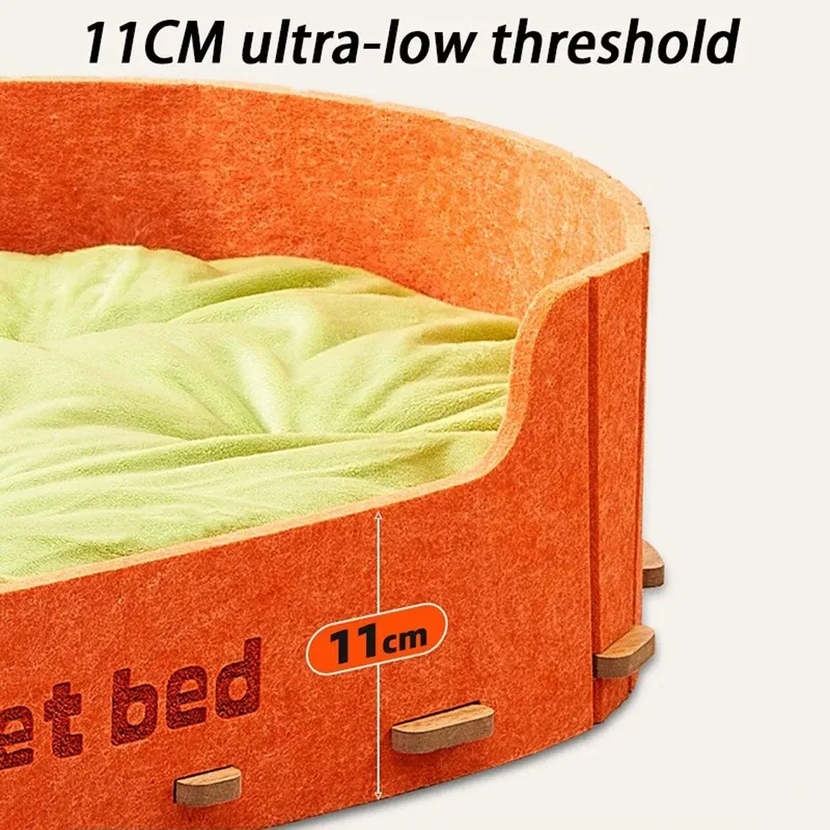 Pet Sleeping Bed Felt Cat Nest Warm Dog Bed Soft Indoor Cushion Removable Design - Grey