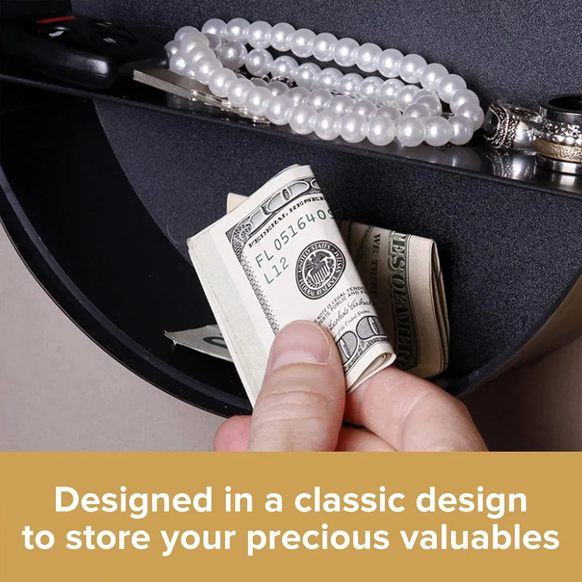 External Clock Internal Safe Box Anti Theft with Lock for Jewelry Cash Storage