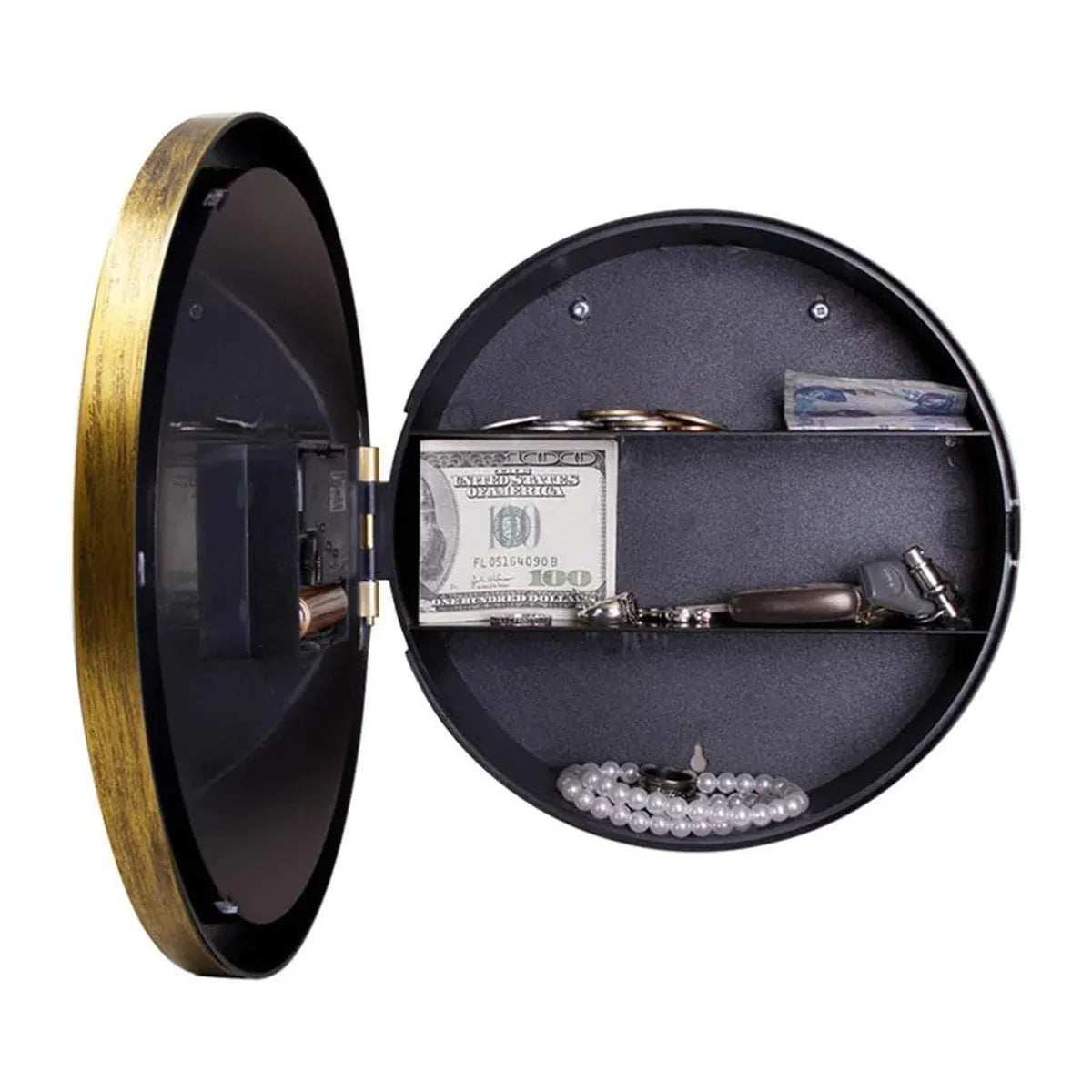 External Clock Internal Safe Box Anti Theft with Lock for Jewelry Cash Storage
