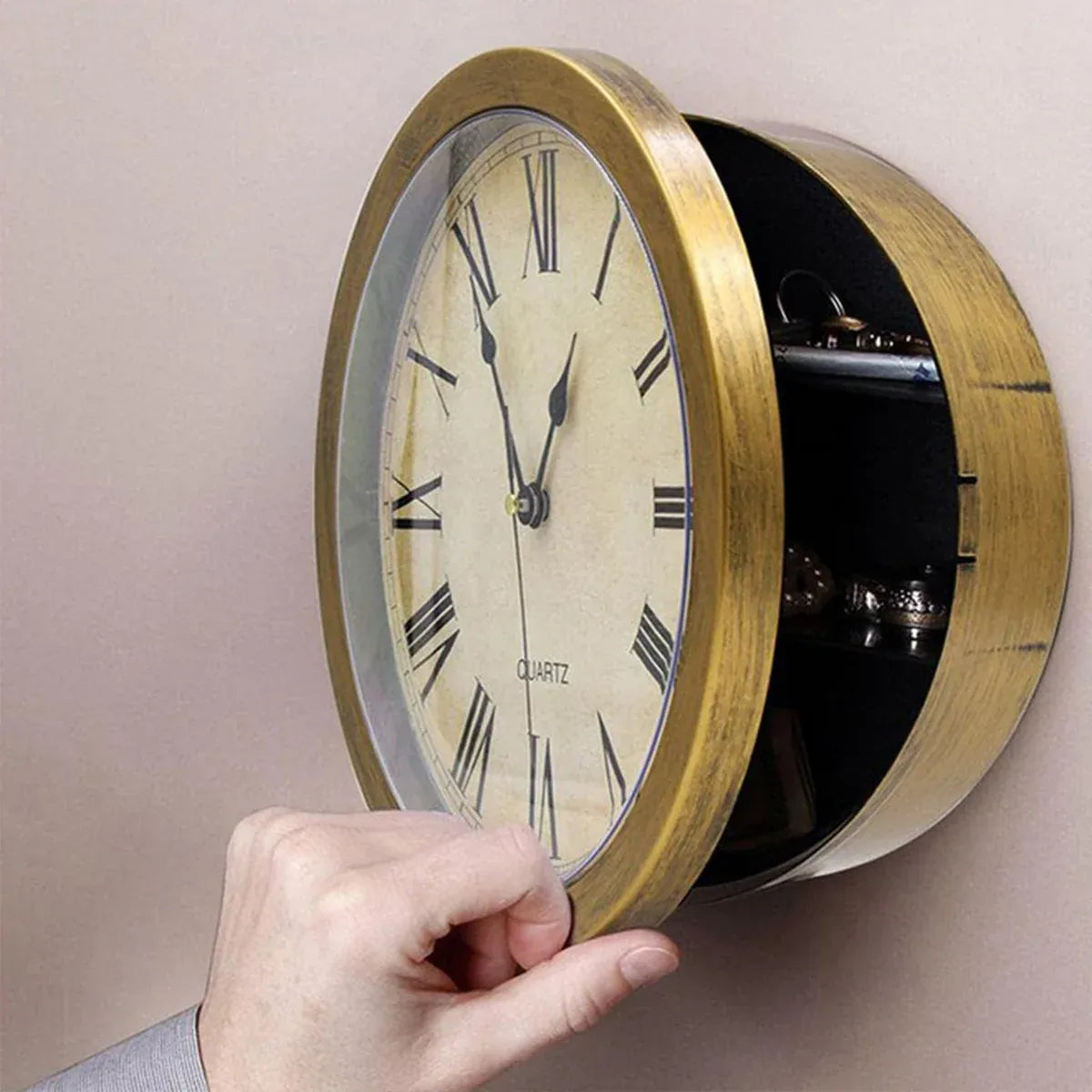 External Clock Internal Safe Box Anti Theft with Lock for Jewelry Cash Storage