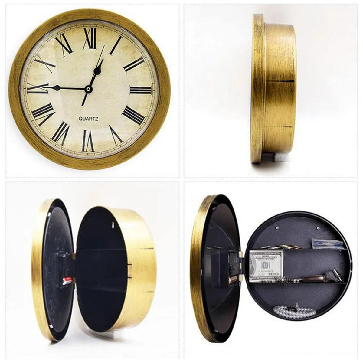 External Clock Internal Safe Box Anti Theft with Lock for Jewelry Cash Storage