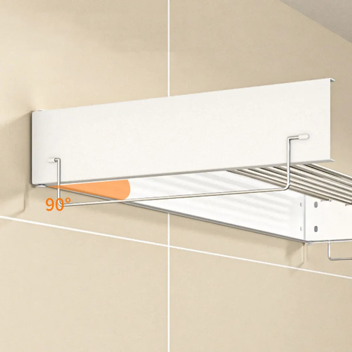Invisible Wall Mounted Indoor Foldable Clothes Drying Rack Space Saving Home - White