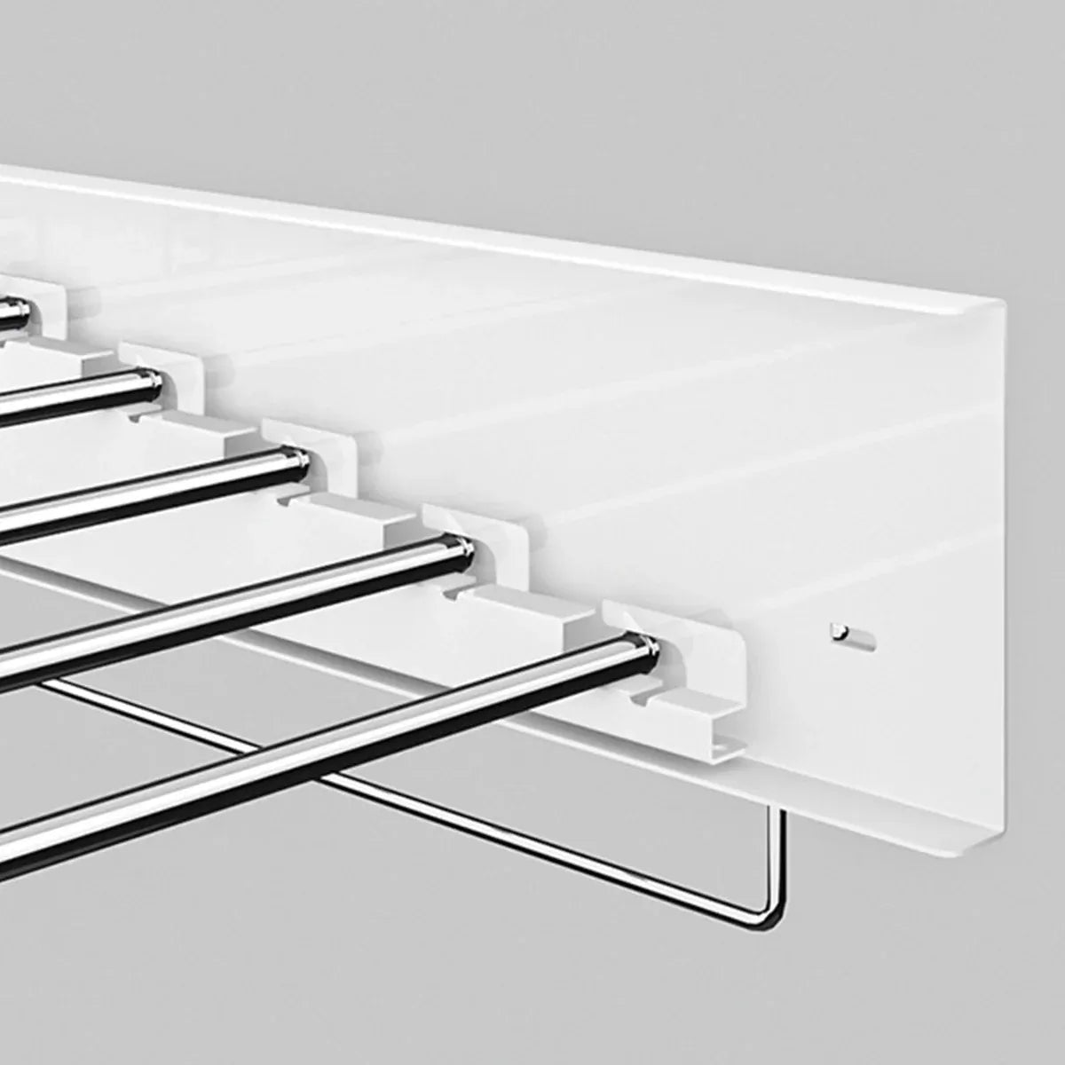Invisible Wall Mounted Indoor Foldable Clothes Drying Rack Space Saving Home - White