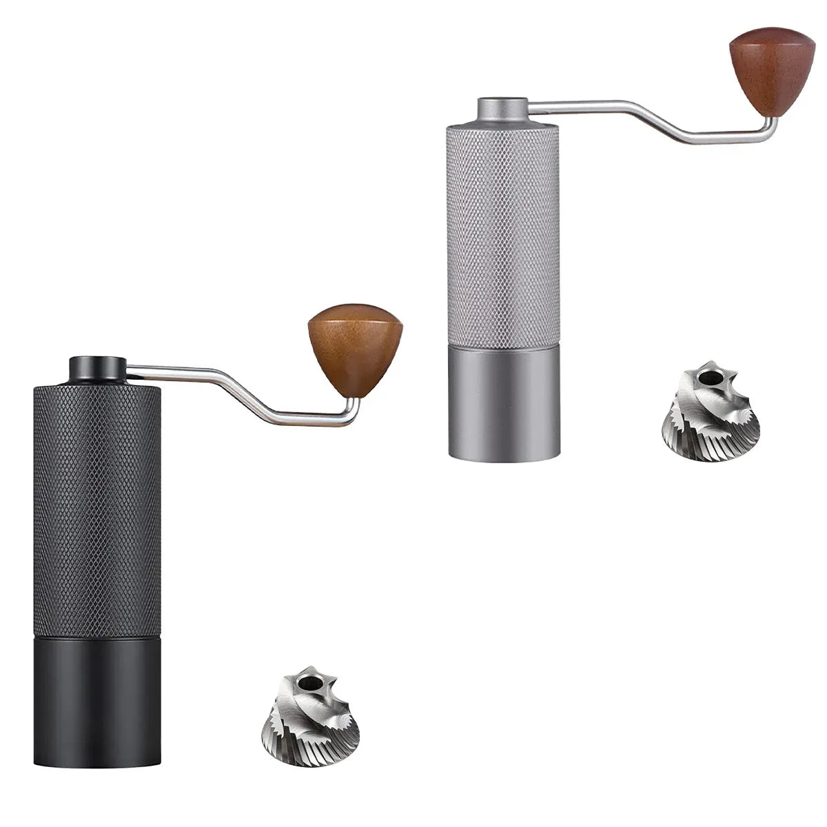 Hand Crank Coffee Grinder for Home Travel Stainless Steel Durable Easy Clean - Grey