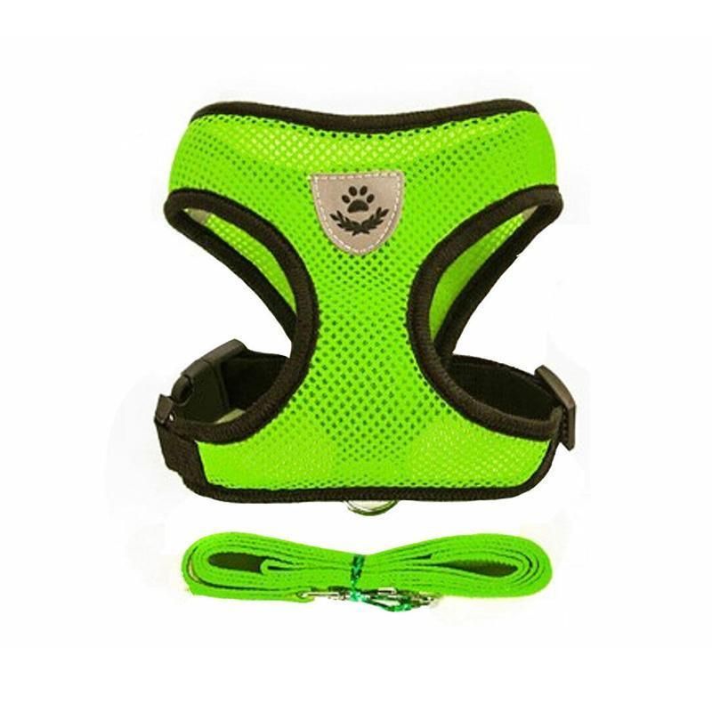 M Size Pet Dog Cat Puppy Soft Leash VEST Mesh Breathe Adjustable Harness Braces Clothes - Pink