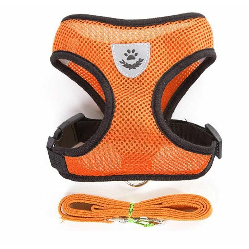 M Size Pet Dog Cat Puppy Soft Leash VEST Mesh Breathe Adjustable Harness Braces Clothes - Pink