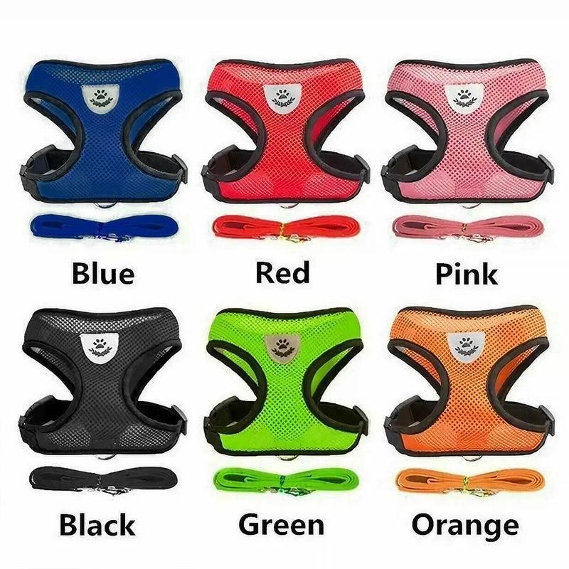 L Size Pet Dog Cat Puppy Soft Leash VEST Mesh Breathe Adjustable Harness Braces Clothes - Red