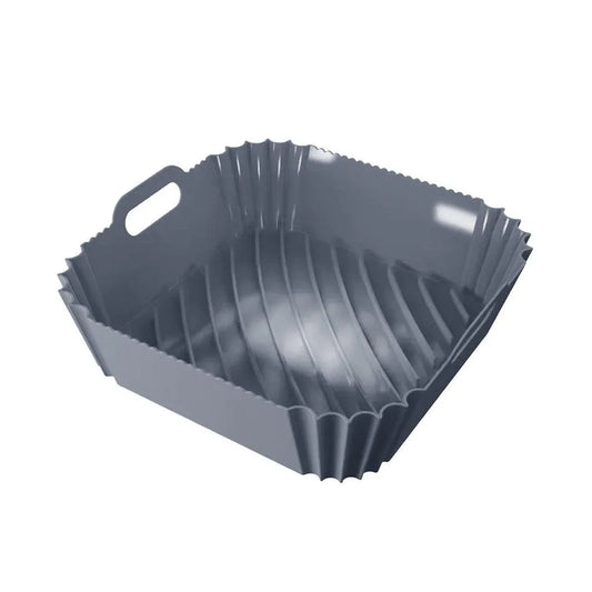 Air Fryer Silicone Pot Basket Liner Non Stick Reusable Baking Tray Accessories - Grey