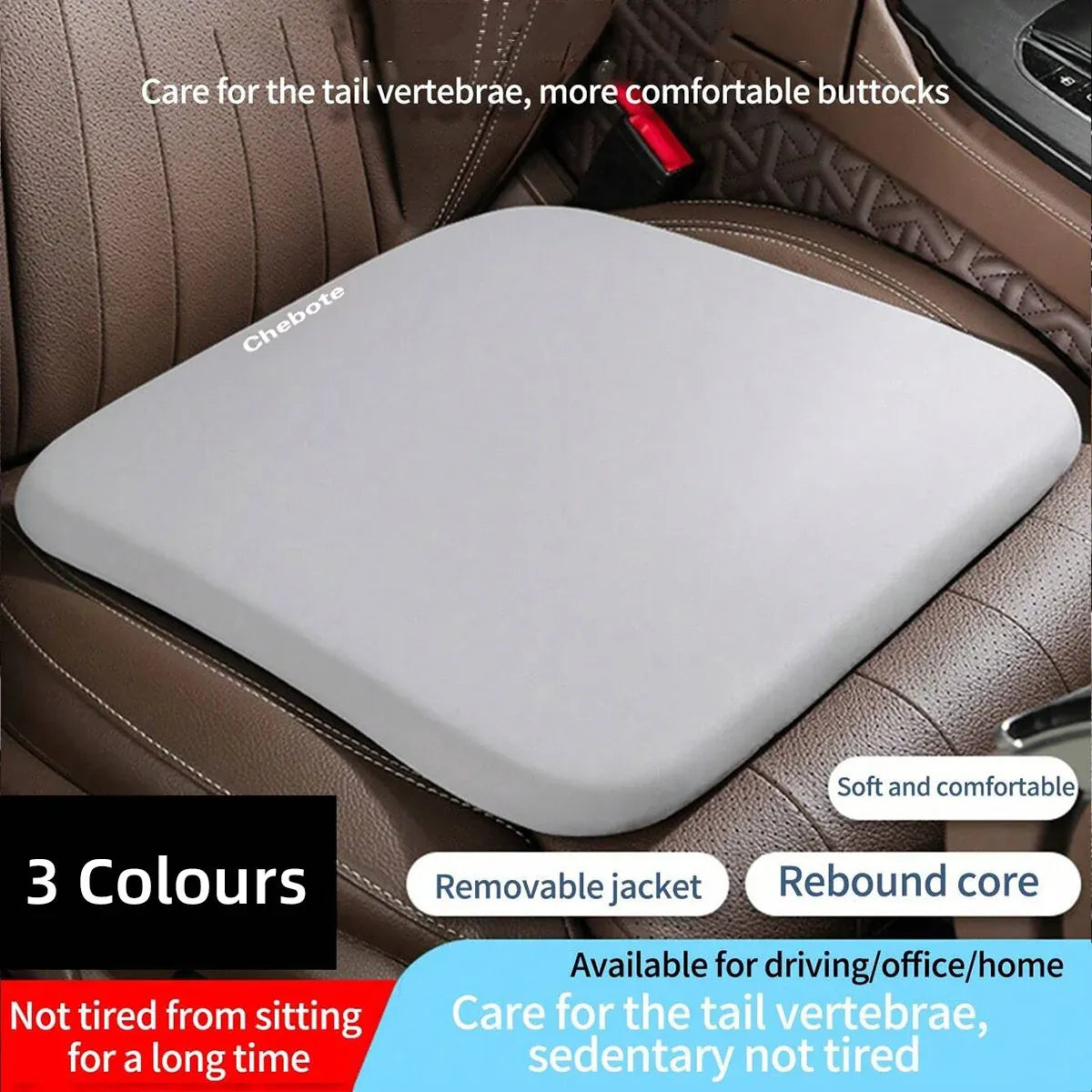 Comfort Cushion Pad Universal Vehicle Chair Mat Breathable Seat Protector - Beige