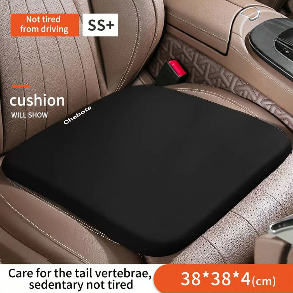 Comfort Cushion Pad Universal Vehicle Chair Mat Breathable Seat Protector - Black