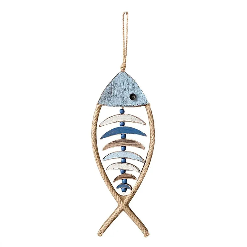 Fish Shaped Wall Hanging Decor Small Nautical Style Home Decoration Art Ornament - Fish head bone