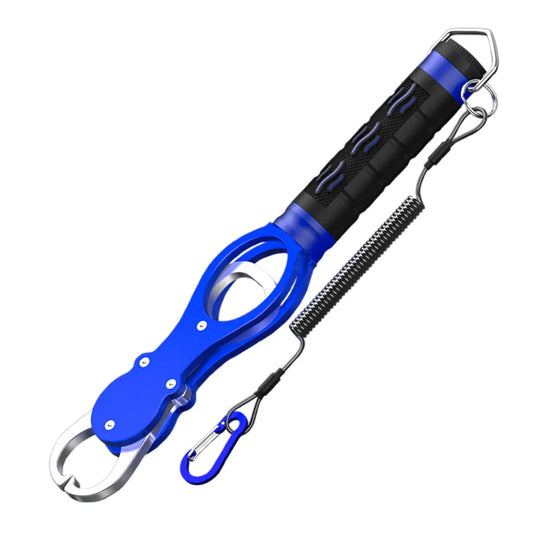 Multi Function Fish Control Clamp with Scale Fishing Tool Portable Lip Gripper - Blue