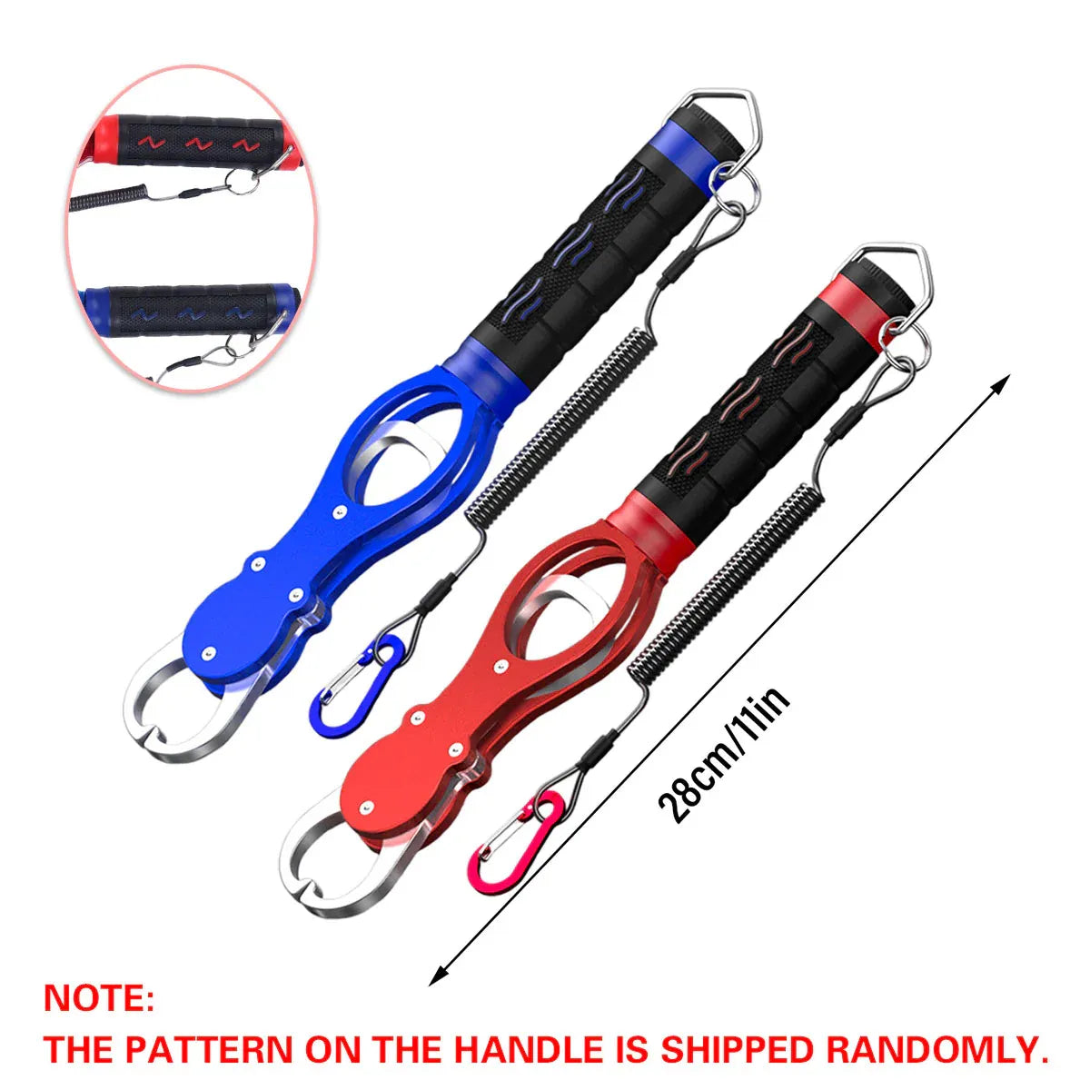 Multi Function Fish Control Clamp with Scale Fishing Tool Portable Lip Gripper - Red