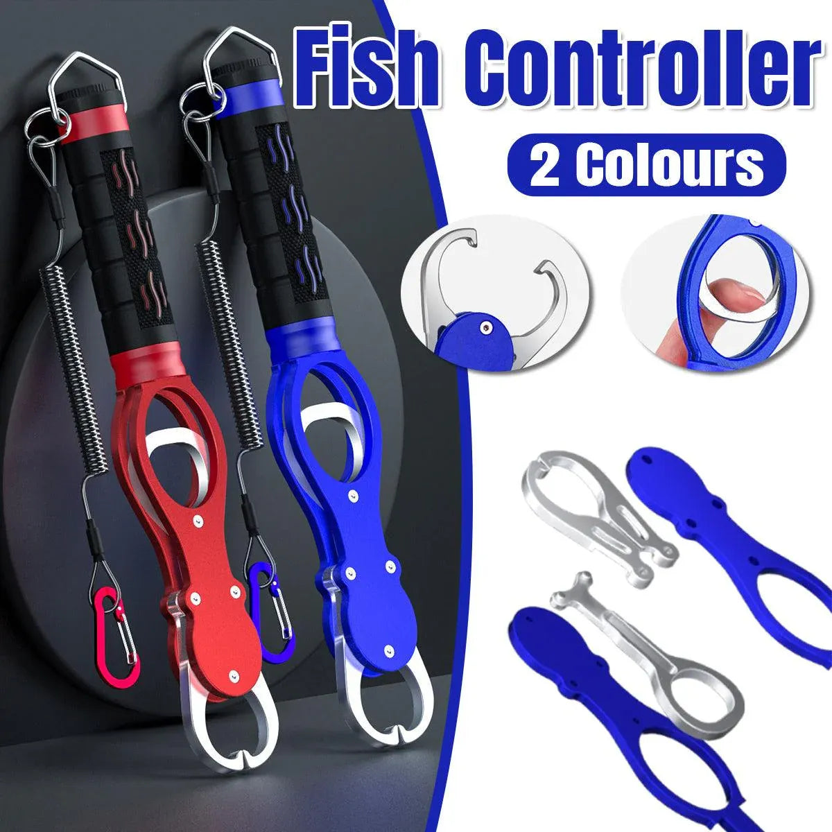Multi Function Fish Control Clamp with Scale Fishing Tool Portable Lip Gripper - Red