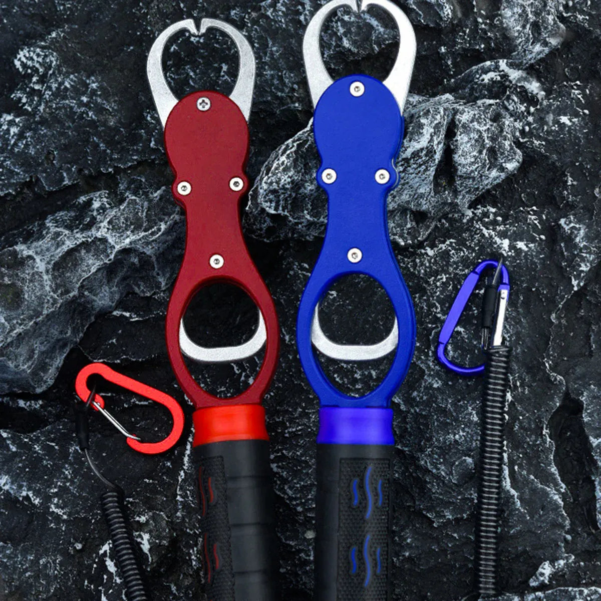 Multi Function Fish Control Clamp with Scale Fishing Tool Portable Lip Gripper - Red