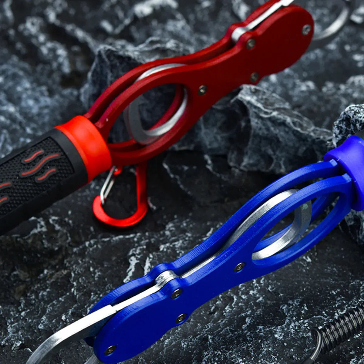 Multi Function Fish Control Clamp with Scale Fishing Tool Portable Lip Gripper - Red