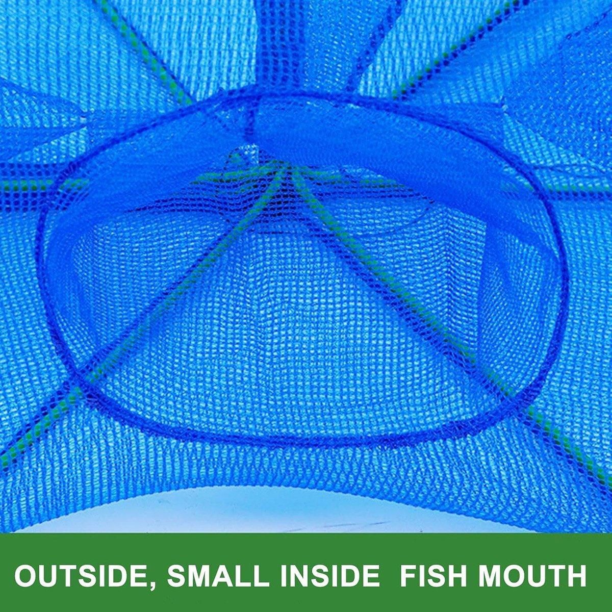 6/8/10 Holes Fishing Net Small Foldable Square Folding Shrimp Eel Lobster Trap - 10Holes