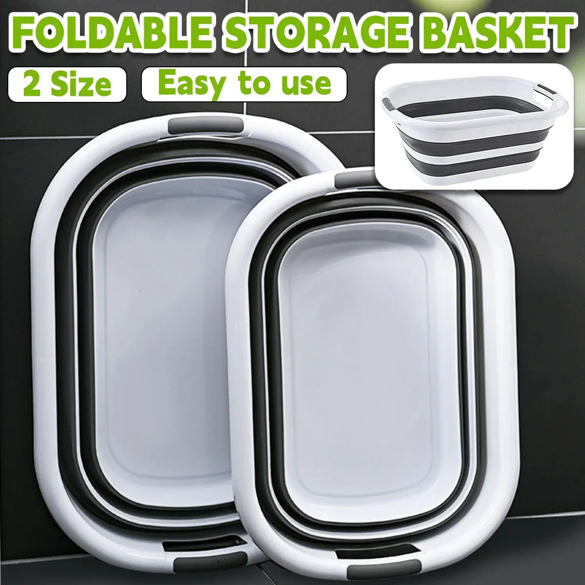 Foldable Laundry Basket Collapsible Washing Clothes Bin with Handles for Home - S