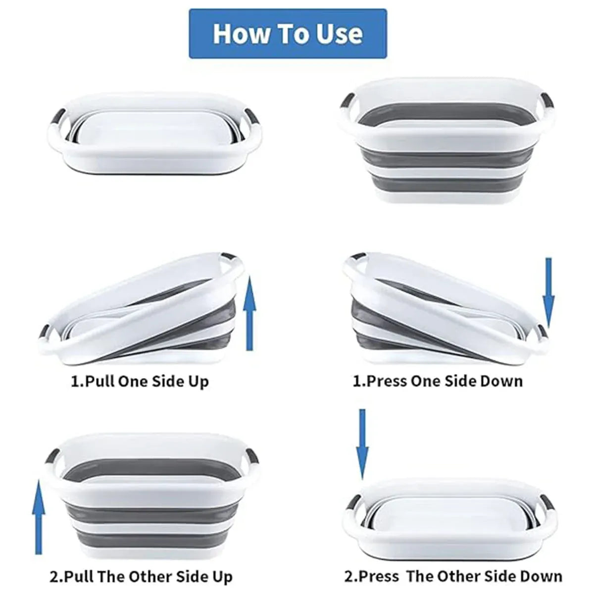 Foldable Laundry Basket Collapsible Washing Clothes Bin with Handles for Home - S