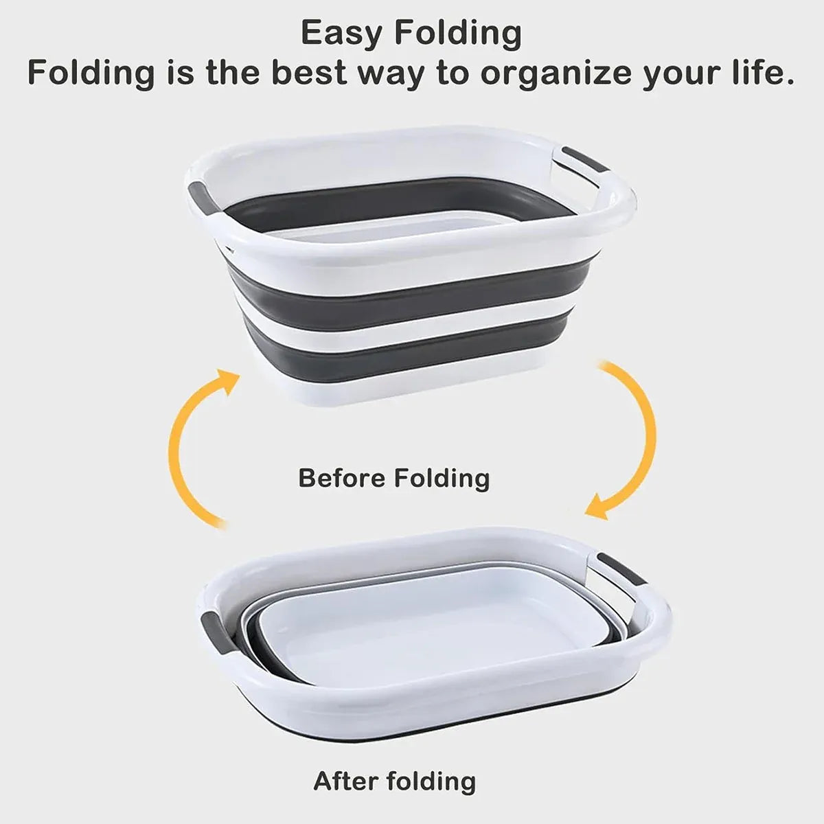 Foldable Laundry Basket Collapsible Washing Clothes Bin with Handles for Home - S