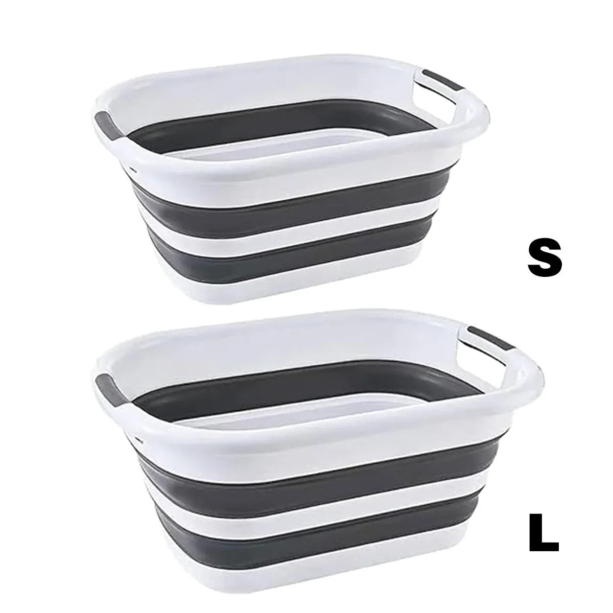 Foldable Laundry Basket Collapsible Washing Clothes Bin with Handles for Home - S