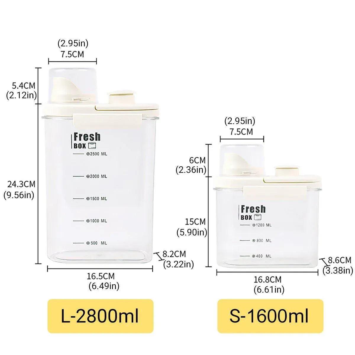 Sealed Moisture-Proof Pet Food Storage Bucket for Cat and Dog Treats Containers - L-2800ml