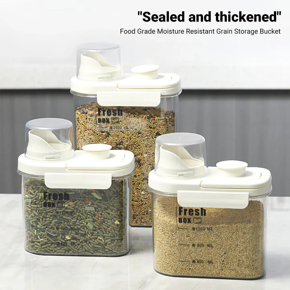 Sealed Moisture-Proof Pet Food Storage Bucket for Cat and Dog Treats Containers - L-2800ml