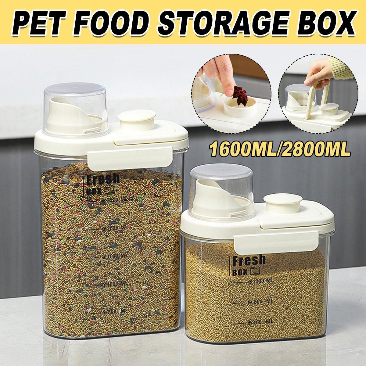 Sealed Moisture-Proof Pet Food Storage Bucket for Cat and Dog Treats Containers - S-1600ml