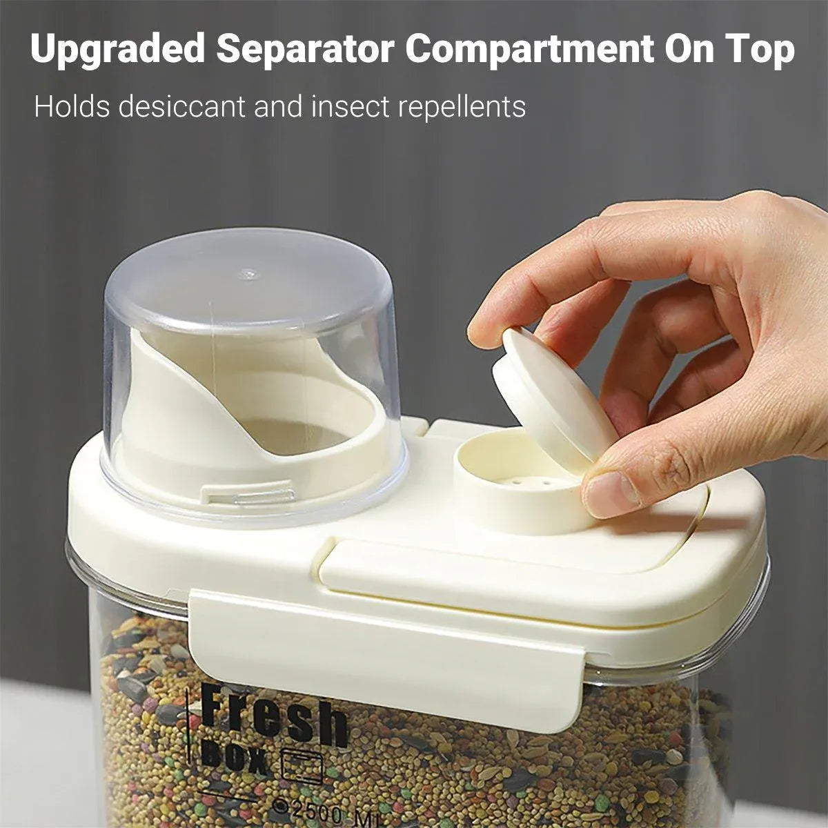 Sealed Moisture-Proof Pet Food Storage Bucket for Cat and Dog Treats Containers - S-1600ml