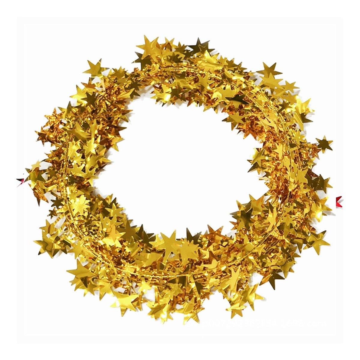 10pcs Christmas Wreath Decorations Festive Holiday Door Hanging Ornament Set - Gold