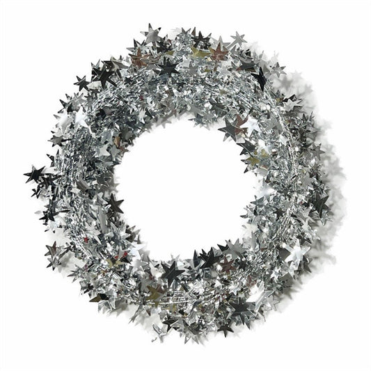 10pcs Christmas Wreath Decorations Festive Holiday Door Hanging Ornament Set - Silver
