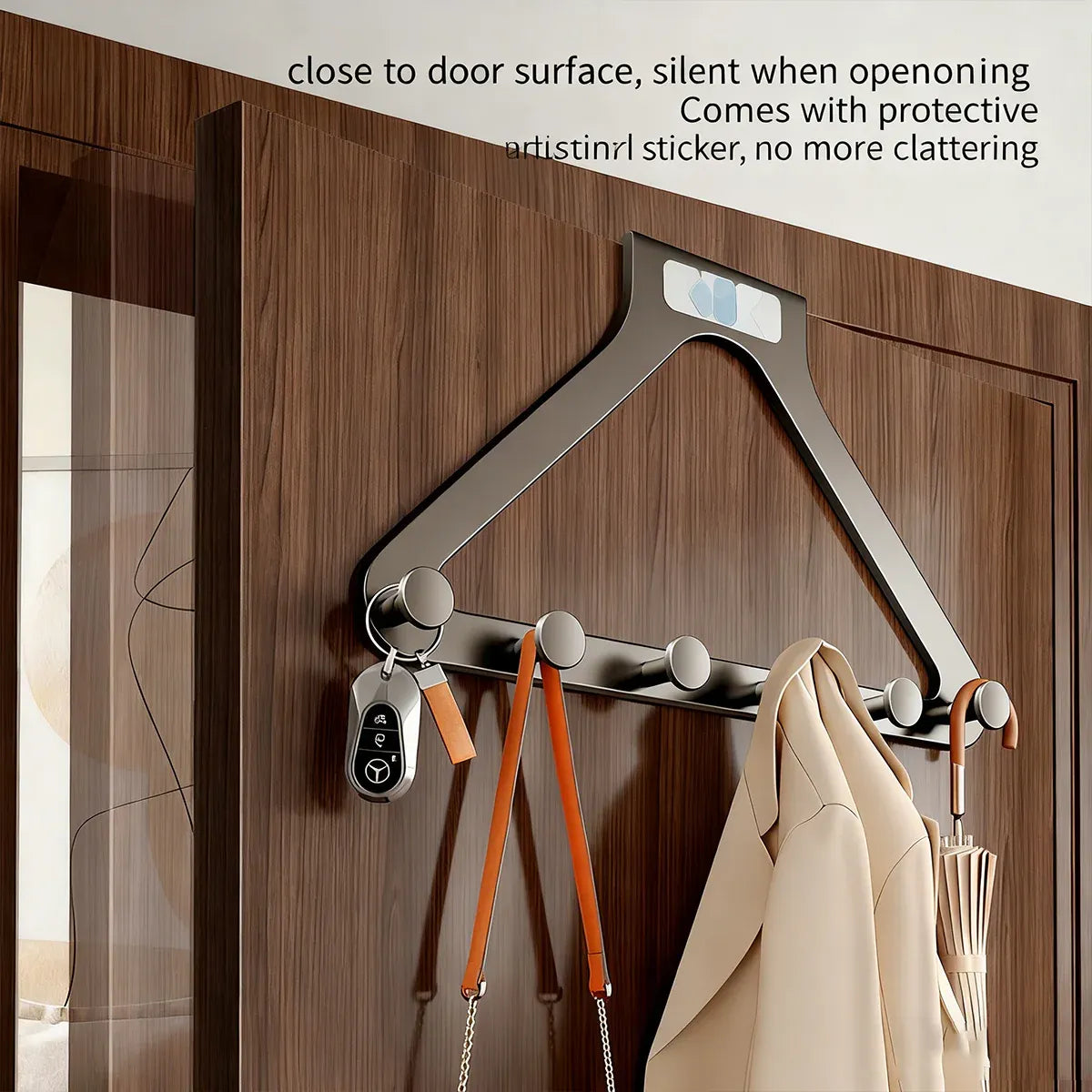 Door Hanger Hook Rack Over The Door Organizer with 6 Hooks for Coat Jacket Bag