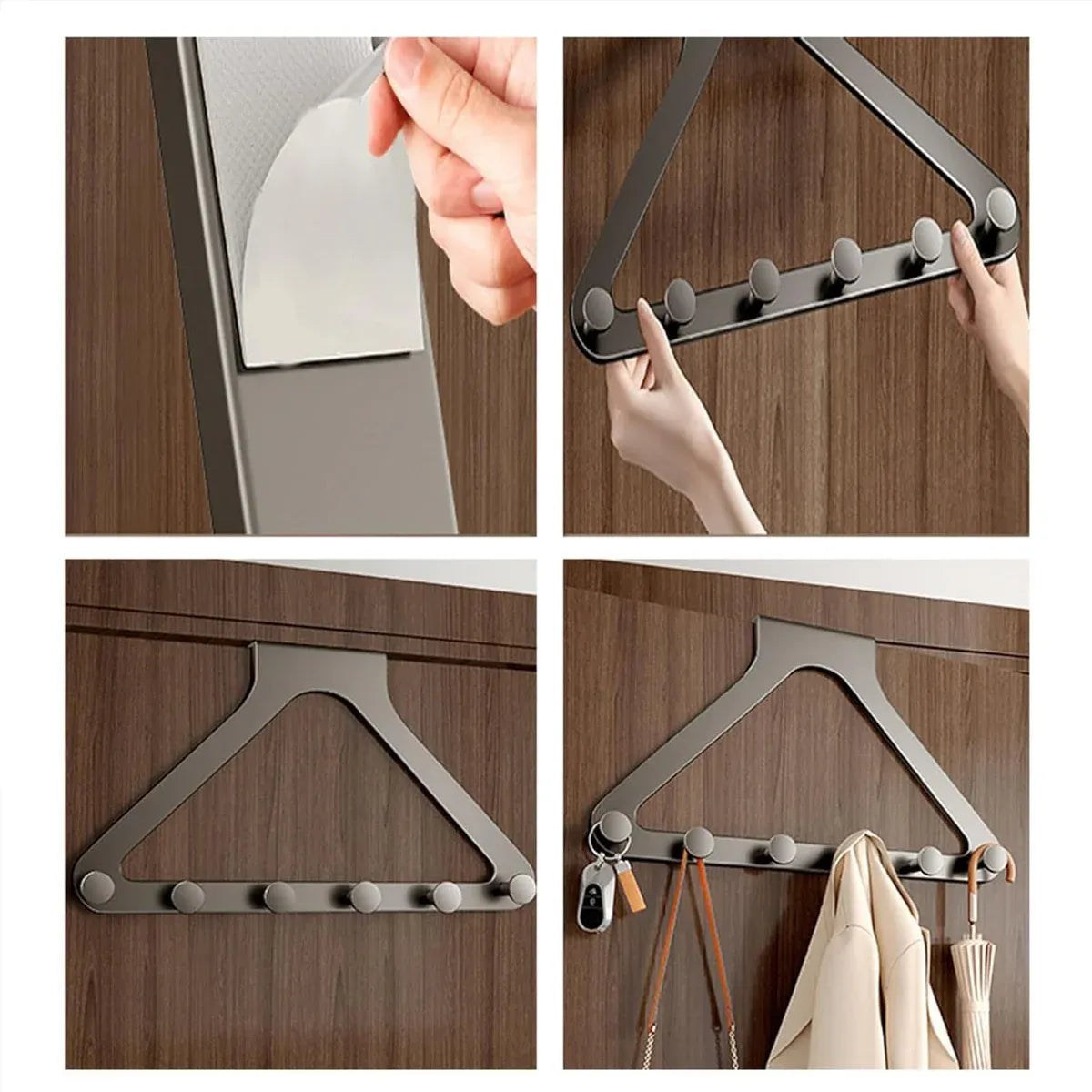 Door Hanger Hook Rack Over The Door Organizer with 6 Hooks for Coat Jacket Bag