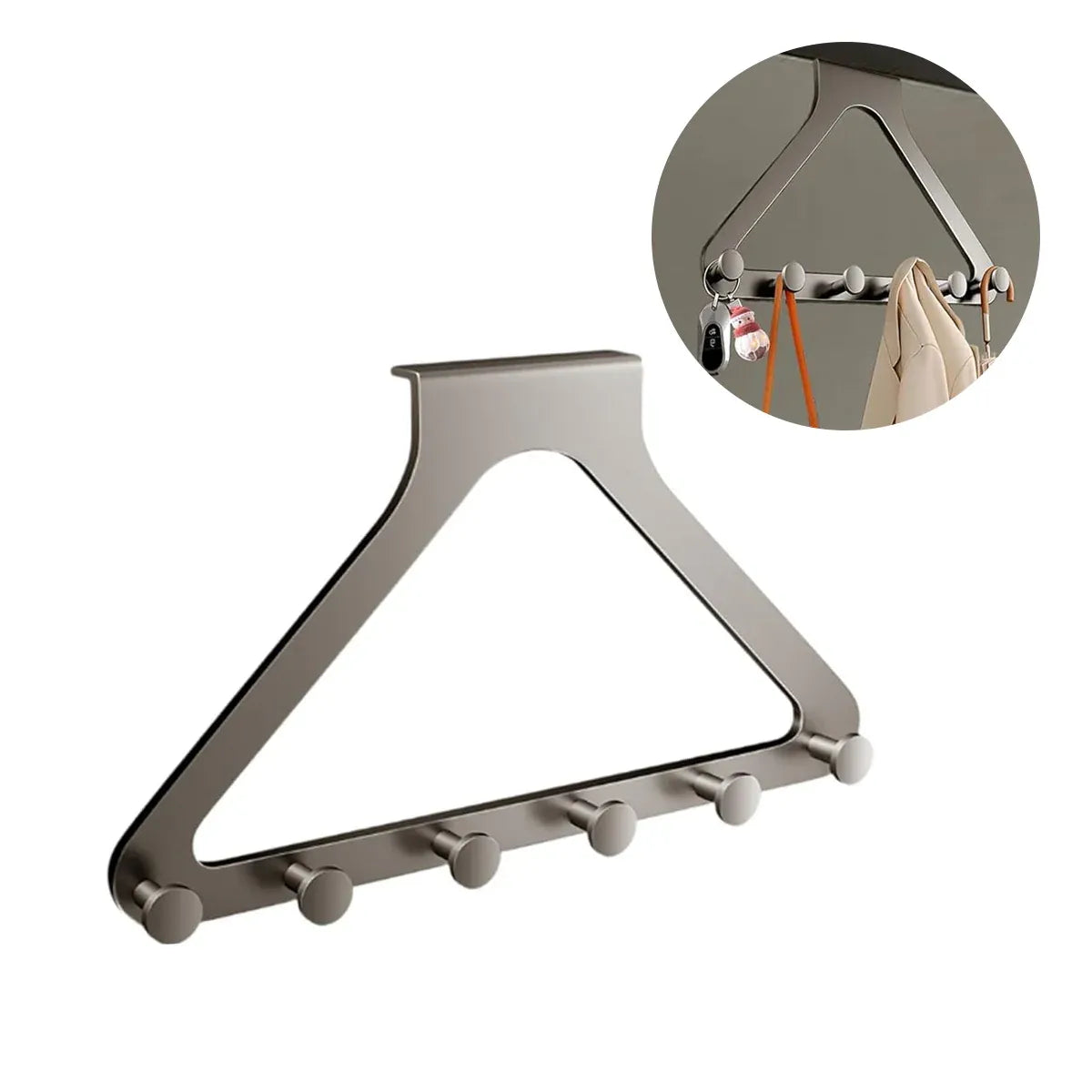 Door Hanger Hook Rack Over The Door Organizer with 6 Hooks for Coat Jacket Bag