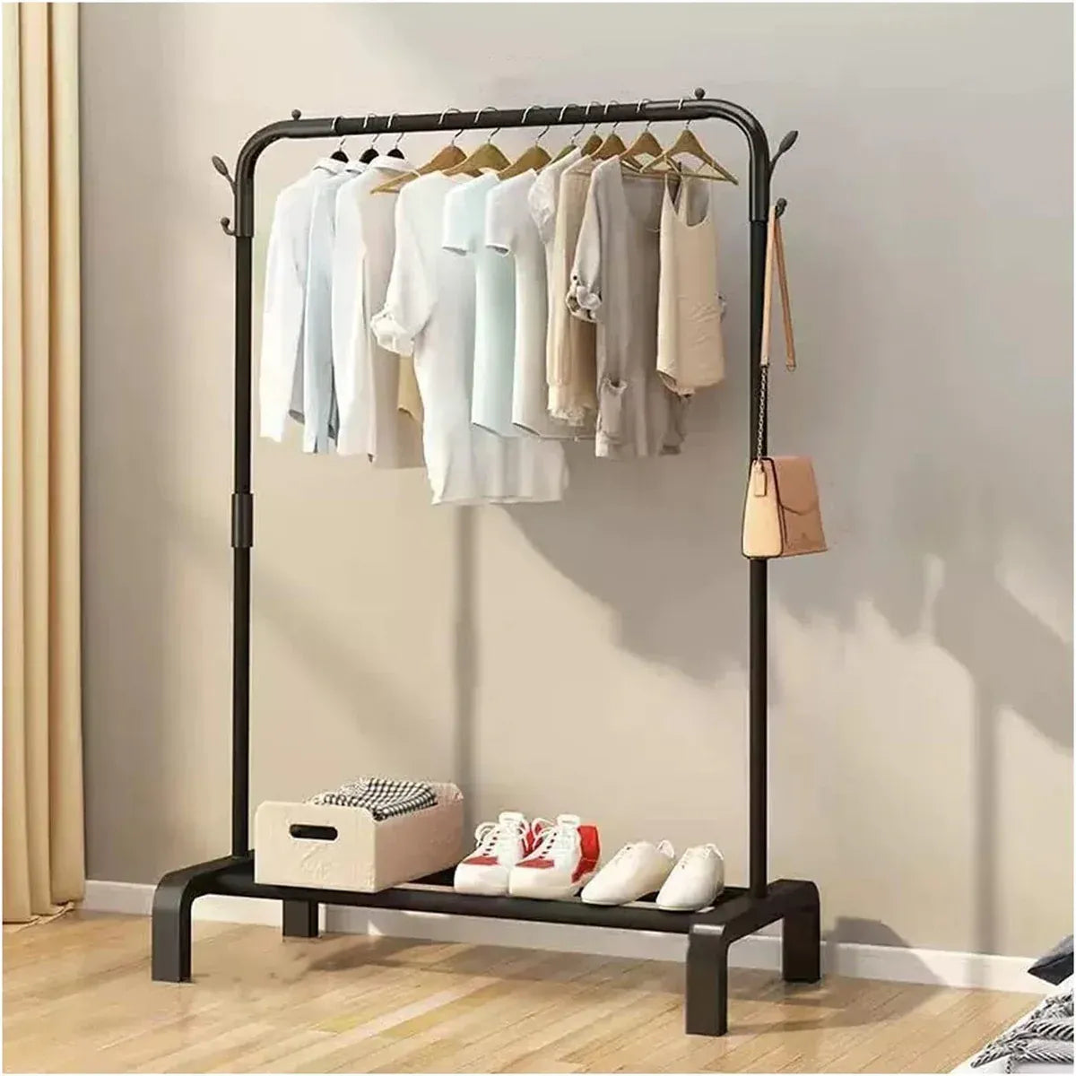 Clothes Rack Durable Sturdy for Home Bedroom Laundry Room Storage Organizer - White
