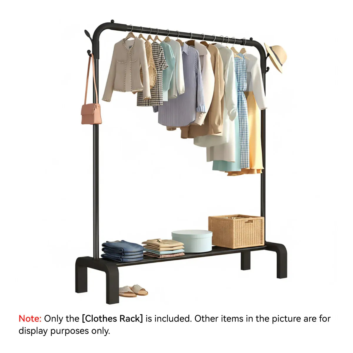Clothes Rack Durable Sturdy for Home Bedroom Laundry Room Storage Organizer - White