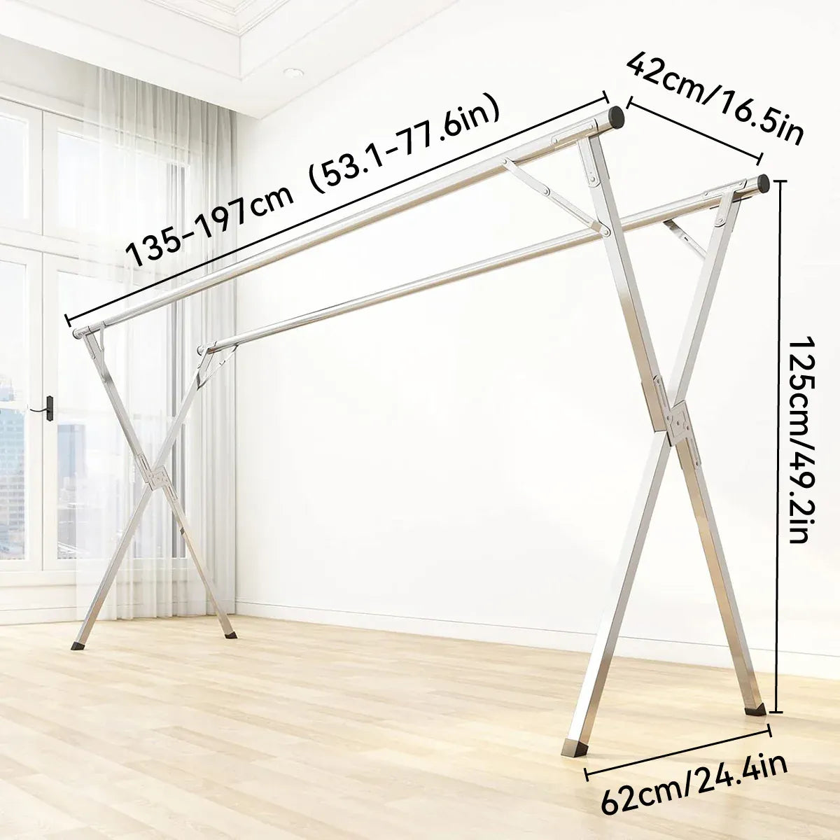 Drying Rack Foldable Stable Sturdy for Indoor Outdoor Balcony Space Saving