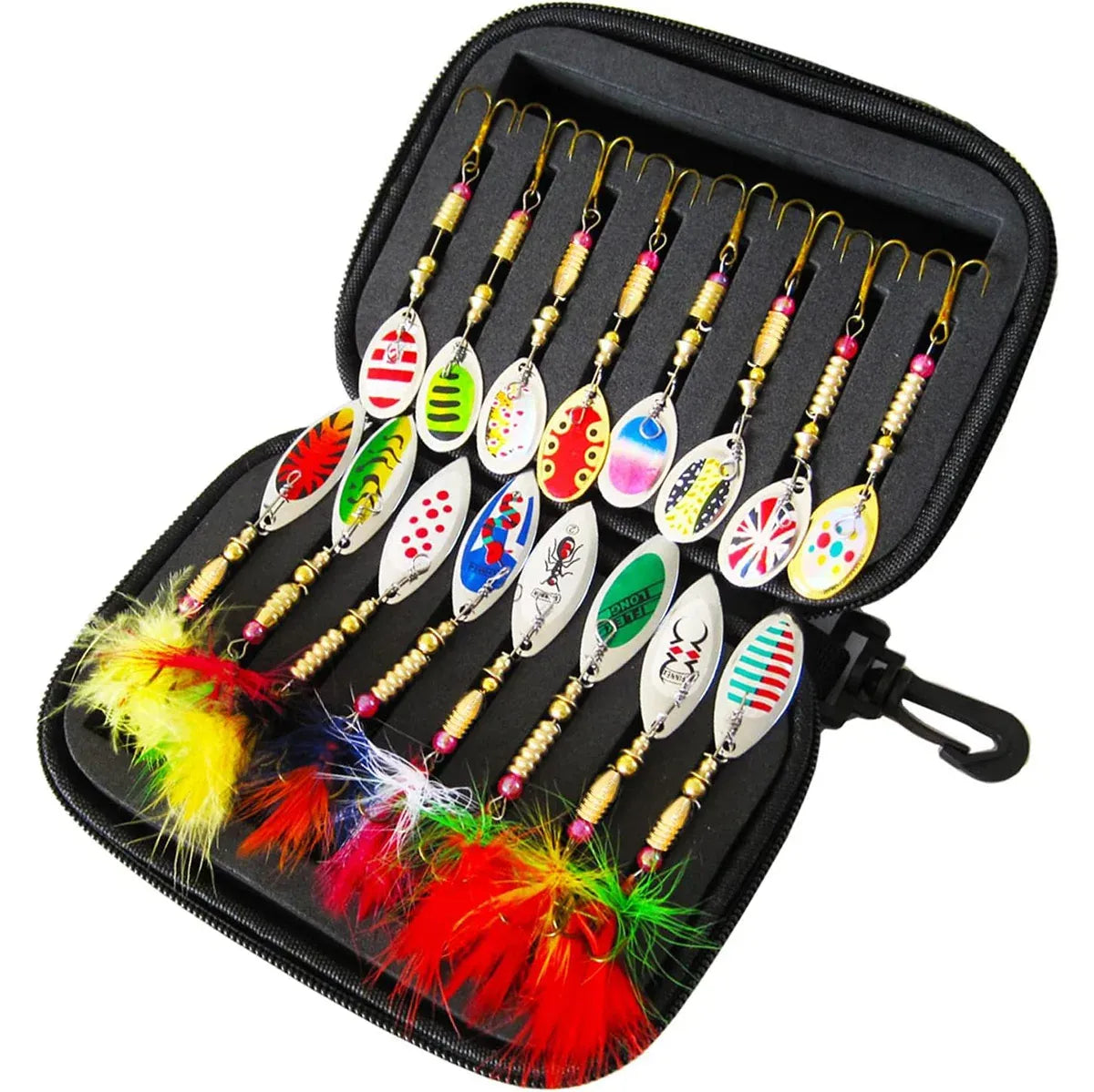 16 PCS Fishing Lure Metal Spinner Bait Bass Tackle Crankbait Spoon Trout Bass