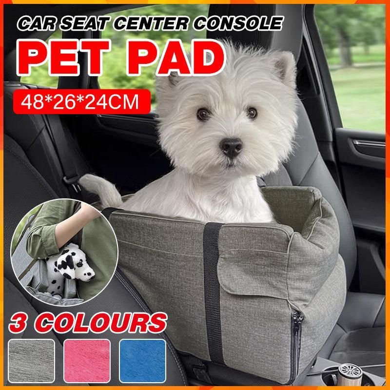 Car Pet Seat Auto Seat Center Console Dog Cat Nest Pad Removable Pet Carrier - Grey
