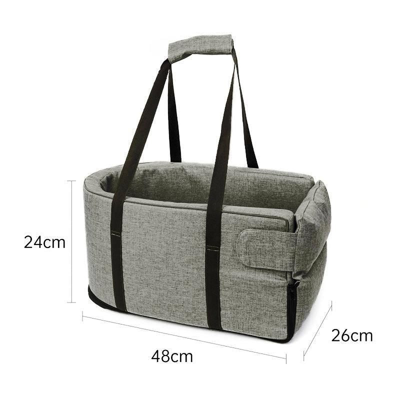 Car Pet Seat Auto Seat Center Console Dog Cat Nest Pad Removable Pet Carrier - Grey