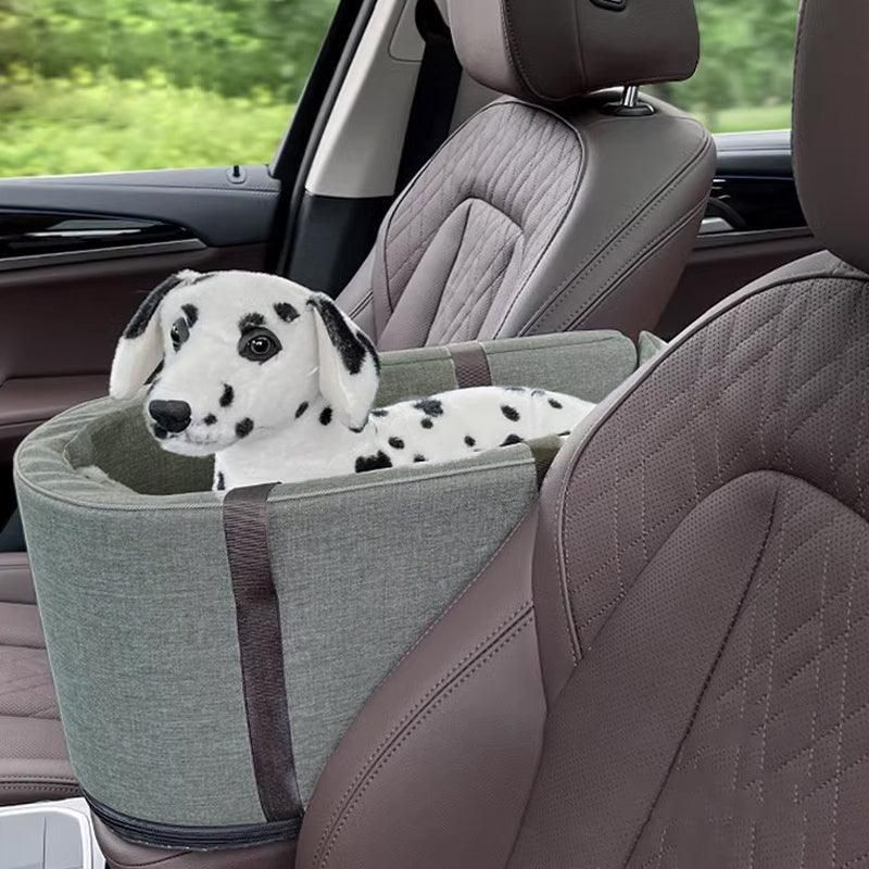 Car Pet Seat Auto Seat Center Console Dog Cat Nest Pad Removable Pet Carrier - Grey